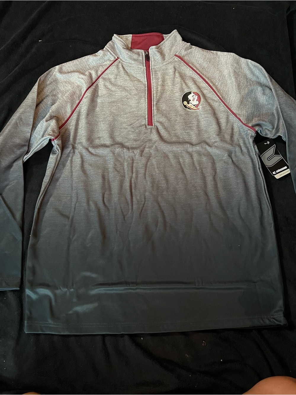 Ombre Gray Pullover with FSU Logo Accent